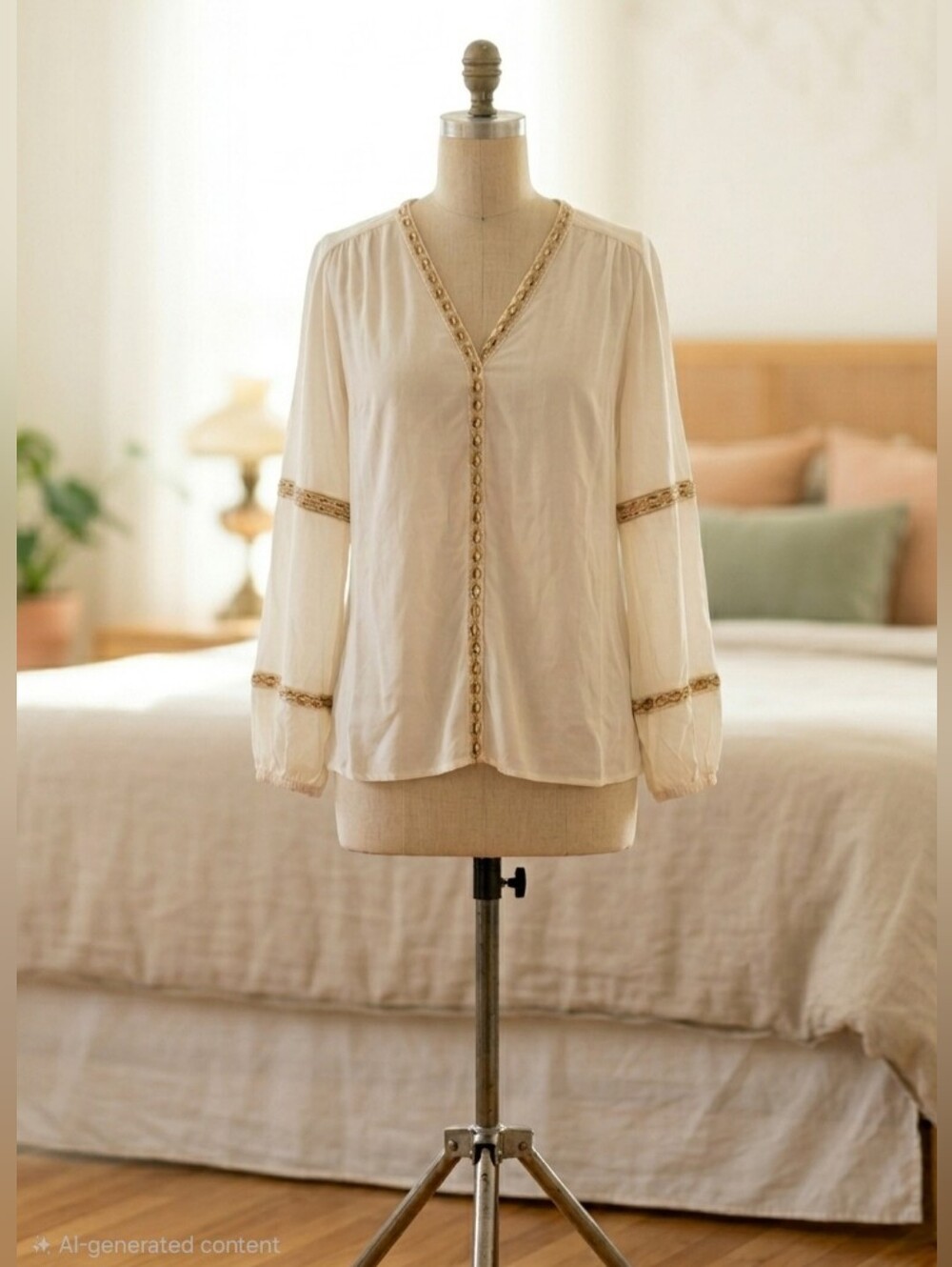 🤍 Spartina 449 Ivory Embroidered Tunic Size S